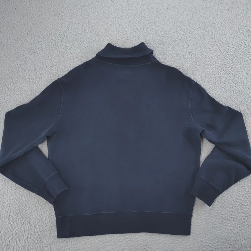 Polo Ralph Lauren Sweater Mens Medium Navy Mock Neck Button Pullover